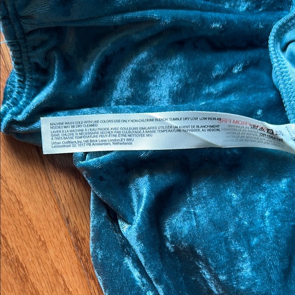 NWT Free People Intimately Elegant Teal Velvet Women's Thong Bodysuit Sz. XS - Picture 11 of 11